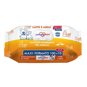 AMORE MIO WIPES DE 110 PIEZAS LECHE Y MIEL MAXI FORMATO