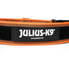 JULIUS-K9 COLOR & GRAY SERIES -K9 COLLAR WITH CLOSABLE HANDLE - ORANGE-GREY WIDTH: 1,6" / 40 MM CIRCUM: 14,9