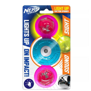 NERF 6.3IN TPR 360 RATTLE SPINNER WITH BELL AND LED -BLUE/PINK