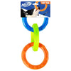 NERF 11.5IN 3-RING TPR TUG - BLUE AND GREEN  AND ORANGE